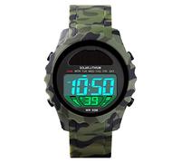 TONSHEN Unisex Digital Sport Solar Watch Multifunction Outdoor Military LED Electronic Alarm Stopwatch 50M Waterproof Watches for Men and Women Plastic Case with Rubber Band