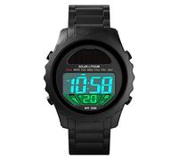TONSHEN Unisex Digital Sport Solar Watch Multifunction Outdoor Military LED Electronic Alarm Stopwatch 50M Waterproof Watches for Men and Women Plastic Case with Rubber Band