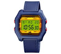 TONSHEN Unisex Digital Watch Outdoor Military 50M Waterproof Plastic Case with Rubber Band Electronic Alarm Stopwatch Multifunction Sports Wrist Watches (Dark Blue)