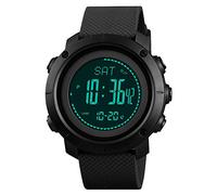 TONSHEN Unisex Multifunction Outdoor Sport Watch for Men and Women LED Electronic Altimeter Thermometer Pedometer Calories Double Time Alarm Digital Watch with Rubber Band (Black)