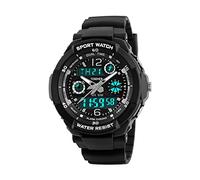 TONSHEN Womens Digital Watch LED Sports Military 12H/24H Waterproof 50M Water Resistant Quartz Stopwatch Date Dual Time Backlight Watches (White)