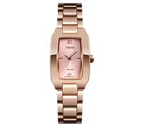TONSHEN Womens Fashion Stainless Steel Watch for Girl Rectangular Dial Crystal Scale Casual Dress Watches Simple Design (Rose)