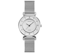 TONSHEN Womens Stainless Steel Analog Quartz Watch (Steel Silver)