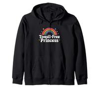 Tonsil-Free Princess Rainbow Fun Graphic Zip Hoodie