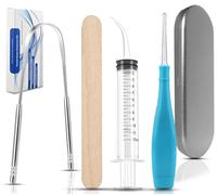 Tonsil Stone Remover Kit with Metal Case, Syringe and Tongue Scraper, Personal Oral Hygiene