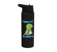 Tonsils Out Ice Cream in T-Rex Dinosaur Eating Ice Cream Stainless Steel Insulated Water Bottle
