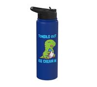 Tonsils Out Ice Cream in T-Rex Dinosaur Eating Ice Cream Stainless Steel Insulated Water Bottle