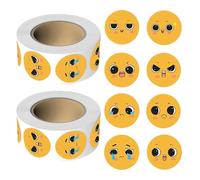 Tonsmile 1000Pcs Smiley Face Stickers Cute Happy Face Emoji Sticker 2 Rolls Small Reward Stickers for Children Teachers School
