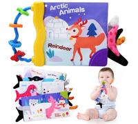 TonStyle Baby Book Baby Toys, Jungle Tails Newborn Sensory Soft Books for Babies, Touch and Feel Soft Books Crinkle Paper Babyessentials for Infants Toys, Newborn Gifts for 0 3 6 12 months Boys Girls
