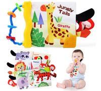 TonStyle Baby Books 0-6 Months, Infant Tummy Time Baby Toys, Newborn Sensory Soft Books for Babies 6 to 12 Months Touch Feel Book Gift Stuffers for Boys Girls 0-3 Months Book Early Learning