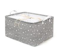 TonStyle Wäschekorb Foldable Fabric Storage Basket with Handles and Drawstring Closure for Clothes, Toys, Shelves (Small Star)