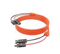 Tonton Solar Panel Extension Cable 16.5FT 5M, 4mm² 12AWG Photovoltaic Solar Extension Cable Waterproof with Male and Female Connectors for Solar Panels, Home, RV, and Solar Systems, Orange Color