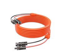 Tonton Solar Panel Extension Cable 20FT 6M, 6mm² 10AWG Photovoltaic Solar Extension Cable Waterproof with Male and Female Connectors for Solar Panels, Home, RV, and Solar Systems, Orange Color