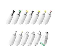 Tonton Universal Power Supply 5.5 x 2.1 mm AC DC Plug Kit DC Plug Suitable for Notebook, Computer and Audio, TV, etc., Pack of 13 White