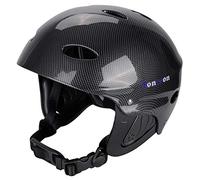 Tontron Adult Whitewater Kayaking Canoeing Bike Skate Multi-Sports Helmet (Gloss Black Carbon Fiber, Medium)