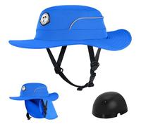Tontron Waterports Hat with Hard Shell for Surfing, SUP,Kayaking and Watersports (Blue, Medium)