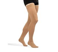 TONUS ELAST 23-32 mmHg Compression Stockings with a Silicone Band, Closed Toe, Firm Grade Class II, CCL 2 Thigh High Support Stockings with Toecap for Women & Men (L (158-170 cm), Beige)