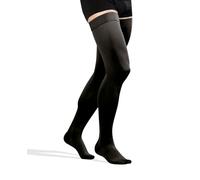 TONUS ELAST Compression Stockings 23-32 mmHg, L, 158-170 cm, Black | Firm Class II / CCL 2 compression, silicone grip band, closed toe, thigh-high medical support hosiery for women and men