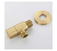 TONUSA yaoqijie Brushed Gold Soild Brass G1/2 Angle Valve Switch Valve For Bathroom Accessories lasting (Color : Brushed Gold A)