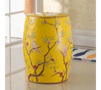 Tonuuoei Chinese Ceramic Drum Garden Stool,Flower Birds Decorative Stool(A)