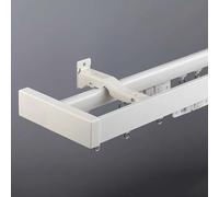 Tonuuoei Heavy Duty Double Curtain Track with Wall Mounted Rail Easy Install Rod for Living Room Bedroom Hotel White 1.8m (5.9ft)