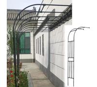 Tonuuoei Metal Garden Arch Trellis Galvanized Rose Half Archway for Beauty and Support Stable Durable Design Ideal Roses Climbing Plants 120x240cm/3.9x7.9ft Black Color