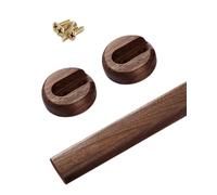 Tonuuoei Oval Wooden Closet Rod Kit - Adjustable Wardrobe Hanging Rail for Wall/Cupboard/Bedroom, Ideal Home Office & Shower Closets, Cuttable Privacy Curtain Rods 56cm/22in/1.8ft