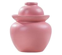 Tonuuoei Pink Ceramic Kimchi Jar - Traditional Chinese Porcelain Pickle Container with Water Seal & Airlock Lid for Food Storage, Ideal Pickles Fermented Foods