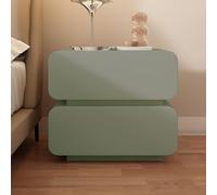 Tonuuoei Solid wood Nightstand, Mid Century Modern Night Stands, Side Table with 2 Pine Drawers and Invisible handles, Sturdy stable, End for Home, Office, Living Room, Bed Room(Green,60cm)
