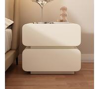 Tonuuoei Solid wood Nightstand, Mid Century Modern Night Stands, Side Table with 2 Pine Drawers and Invisible handles, Sturdy stable, End for Home, Office, Living Room, Bed Room(White,50cm)