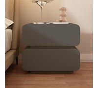 Tonuuoei Solid wood Nightstand, Mid Century Modern Night Stands, Side Table with 2 Pine Drawers and Invisible handles, Sturdy stable, End for Home, Office, Living Room, Bed Room(Dark gray,55cm)