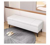Tonuuoei Storage Ottoman Bench Entryway Bedroom Leather with Seating,Upholstered End of Bed for Bedroom,Large Foot Rest (Color : White, Size 120CM)
