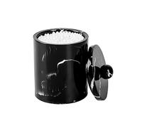 Tonxus Qtip Holder Cotton Swab Canister with Marble Look,Resin Bathroom Canister, Cosmetics Makeup Countertop Containers,Vanity Storage Jars Organizer for Cotton Ball,Cotton Swab,Bath Salts,Black