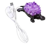 TONXX 1PC Natural Amethyst Flowers Cluster Carved Tortoise Animal Figurines Energy Gemstones Home Decorations