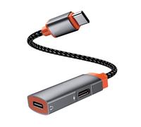 TONXX 2 in 1 Stereo Headphone Charging Adapter,2 In 1 USB C Splitter Type C Male To Double Type C Female Adapter