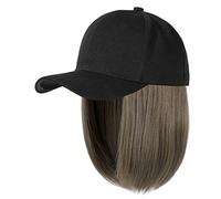 TONXX Baseball Cap With Hair Extensions For Women Straight Short Bob Wig Baseball Wig Hat Baseball Cap Hair Wig Hats With Hair