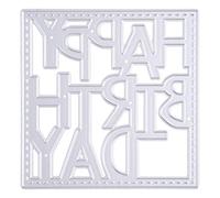 TONXX Happy Birthday Cutting Dies Carbon Steel Stencil Decorative Embossing Dies for Birthday Card Making Scrapbooking