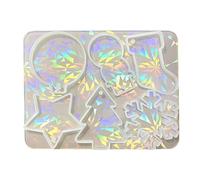 TONXX Holographic Christmas Silicone Mold for DIY Ornaments Snowman Resin Mold Christmas Tree Snowflake Pendant Epoxy Molds