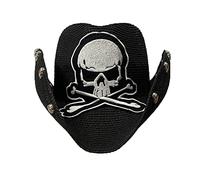 TONXX Punk Style Cowboy Straw Weaving Hat for Men Western Cowboy Hat with Embroidery Skull Model Cowboy Summer Sunproof Hat