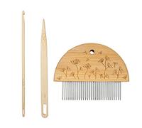 TONXX Tapestry Weaving DIY Tool Weaving Forks Tapestry Weaving Comb Beater Wood Tapestry Comb Fine Teeth Comb Hand Looms Stick