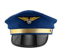 TONXX Unisex Pilot Hat for Role Play Adult Theme Party Pilot Captain Hat with Badges for Stage Performances Costume Headwear
