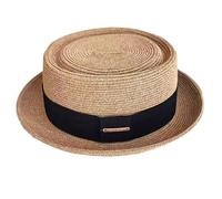 TONXX Women Boater Hat Straw Fedora Hat Straw British Style Straw Beach Hat Straw Hat Straw Panama Hat Photo Props