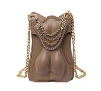 TONXX Women PU Leather Shoulder Bag Chain Strap Crossbody Bag Small Square Bag Bag Hot Girl Bag Khaki