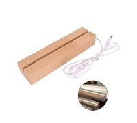 TONXX Wooden Led Display Base Rectangle Wood Lighted Display Lamp Base Stand for Home 3D-Laser Crystal Glass Resin Art