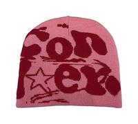 TONXX Y2K Hip-hop Unisex Beanie Hat Men Autumn and Winter Harajuku Style Photo Props Versatile Halloween Pile Bonnet Pink