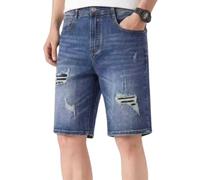 TONY BACKER - Bermuda Jeans for Men Summer Ripped Casual Style Urban Denim Shorts Short Jeans for Men Blue Item HJ31, blue, 29/Short