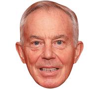 Tony Blair (Smile) Celebrity Mask, Flat Card Face, Fancy Dress Mask