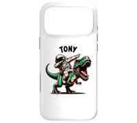 Tony Dabbing Astronaut on a Dinosaur Cartoon Case for iPhone 17 Pro Max