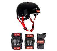 Tony Hawk Helmet & Padset 9+ Yrs Protective Kit, Youth Unisex, Black/Red (Multicoloured), L-XL