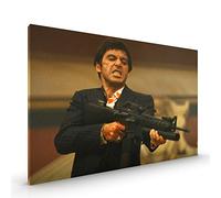 Tony Montana Scarface CANVAS Premium Glossy Coated with Metal Hanger Various Sizes (CANVAS - size 22 x 16 Inch)